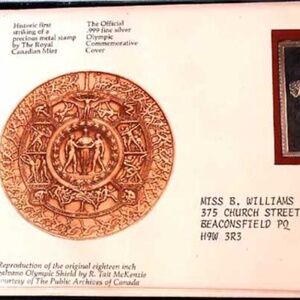 1977 OLYMPIC PRECIOUS METAL STAMP, .999 FINE SILVER, ROYAL CANADIAN MINT, DIVER